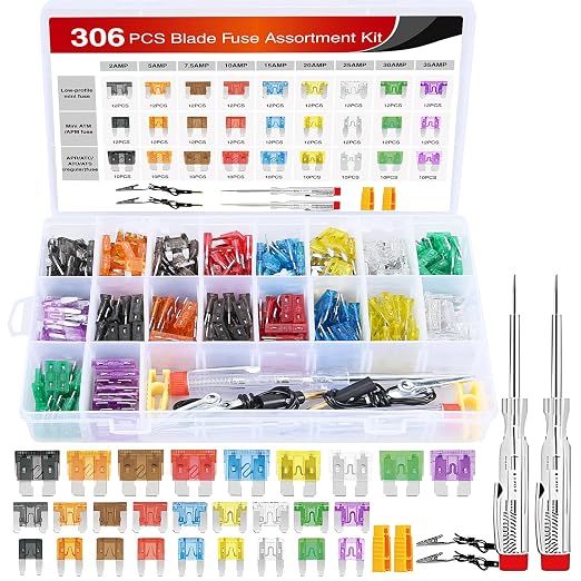 Nilight 306 Pcs Automotive Blade Fuse Kit Standard Mini Low-Profile Fuse by Nilight