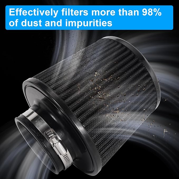 Cold Air Intake Filter High Performance Washable Filter Clamp-On Replacement - Image 3