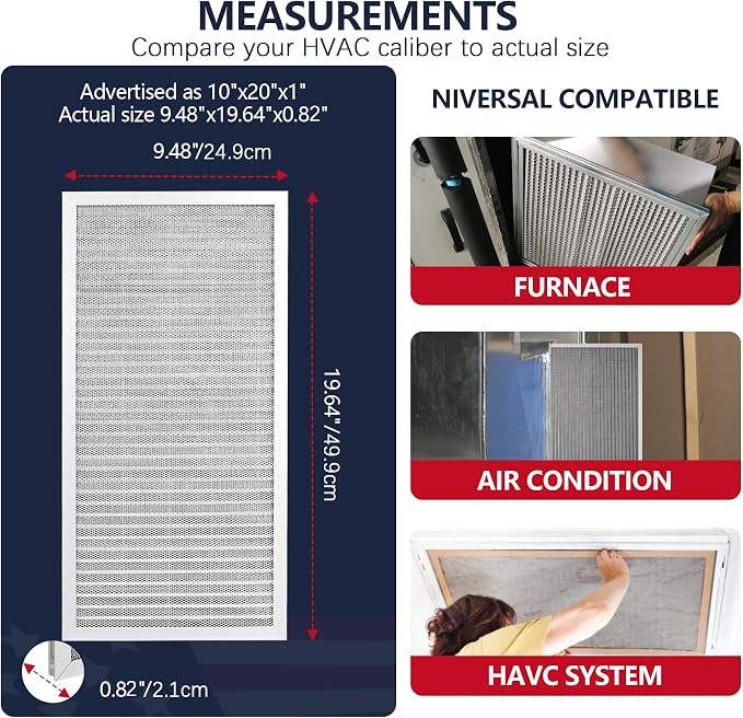 10x20x1 Electrostatic Air Filter, MERV 8 Reusable Aluminum AC/HVAC Furnace - Image 5