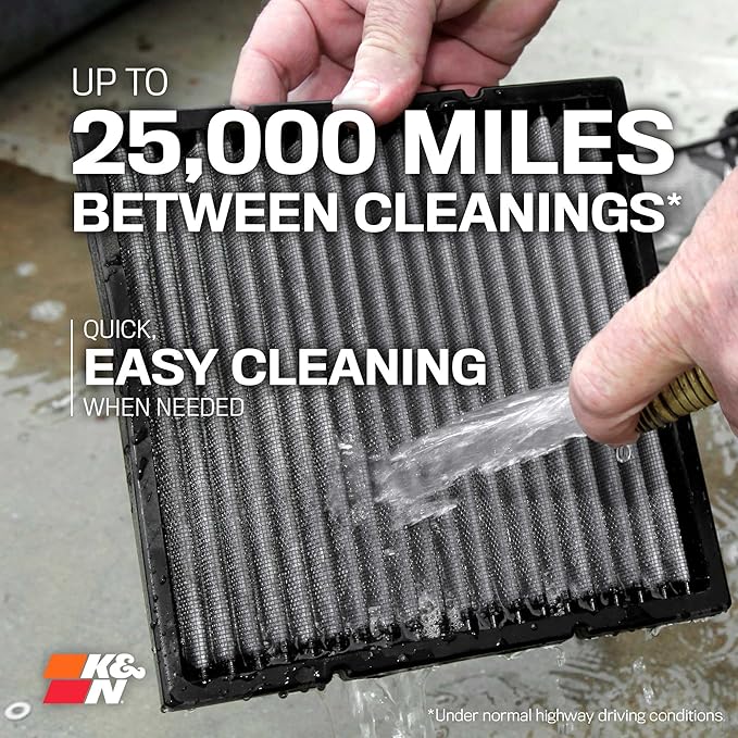K&N LIFETIME Cabin Air Filter: Washable, Clean Air - Image 8