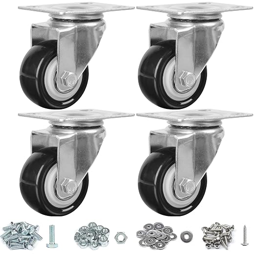 Finnhomy Swivel Casters Wheels Set of 4 Heavy Duty Plate Casters 2 Inch Premium by Finnhomy