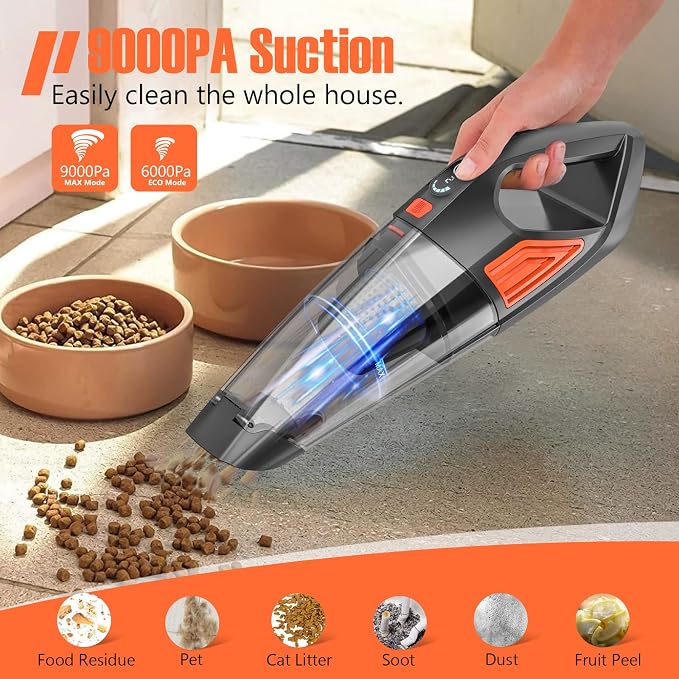 Handheld Vacuum Cordless Cleaner, Powerful Portable and Dust Buster Hand Vcauum - Image 2