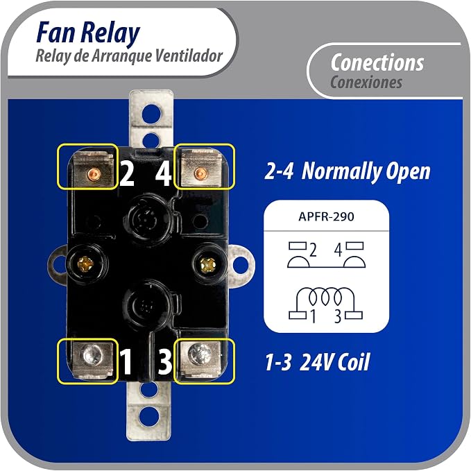 Appli Parts APFR-290 90-290, 24 VAC Coil, Heavy Duty Switching Fan Relay - Image 3