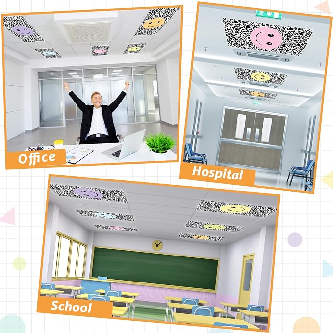 Wiooffen 8 Pcs Smile Face Fluorescent Light Cover - Image 5
