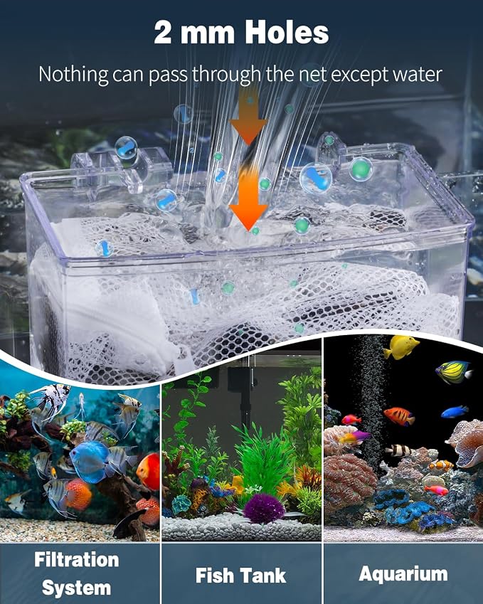 Pawfly 12 Pack Black & White Aquarium Filter Media Bags, Fish Tank Fine Mesh Bag - Image 3