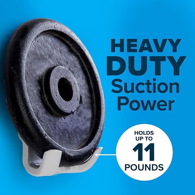 SlipX Solutions On The Dot Power Lock Suction Cup Hook, Razor Holder & Phone Cradle (Perfect for Shower & Mirror, Holds 11 lbs), No-Drilling, No Tools, Rust-Proof, Waterproof, Removeable