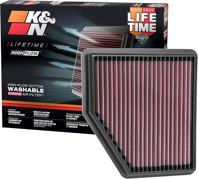 K&N High-Flow Original Lifetime Engine Air Filter: Increase Power: Premium by KNEngineeringInc