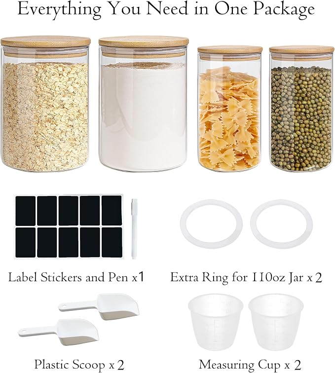 Glass Storage Jars Set Elegant Containers - Image 9