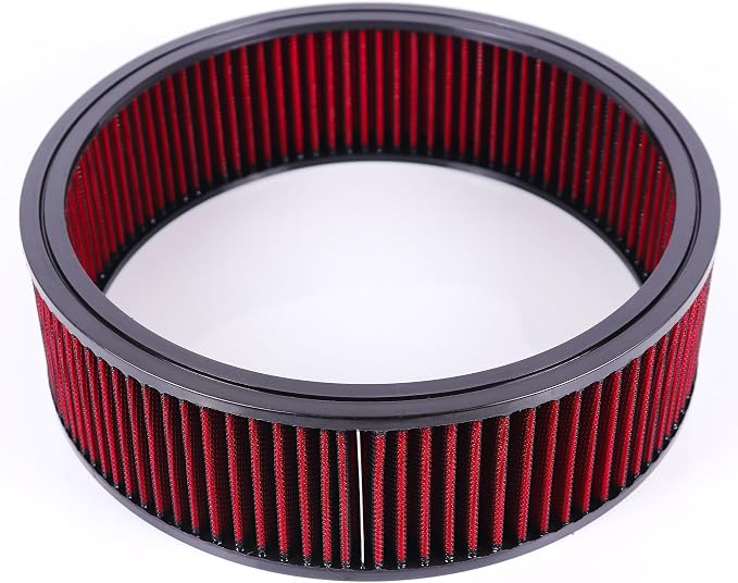 14"x4" Round Air Cleaner Filter Element High Flow Washable & Reusable Compatible by JGhyperX