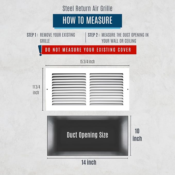 Fits 14x10 Duct Opening | Steel Return Air Grille by Handua | Vent Cover Grill - Image 3