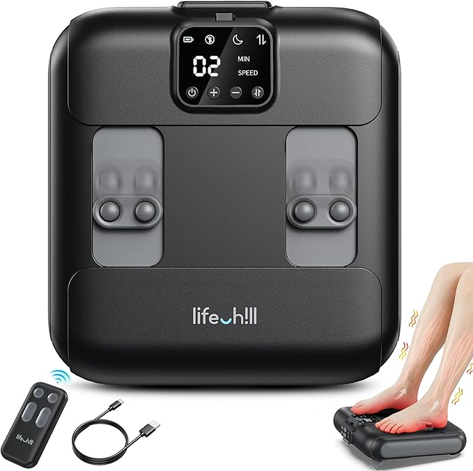 lifechill Cordless Foot Massager with Remote Control, FSA Eligible, 10-Levels Foot Massager for Neuropathy, Plantar Fasciitis, Fits All Size, Mom Christmas Gifts for Women Men, HSA