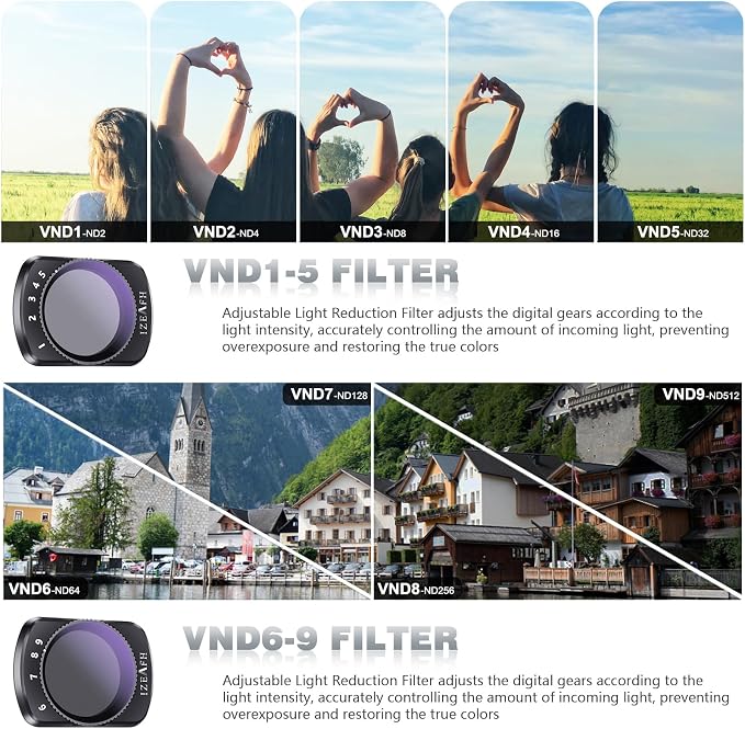 Variable ND Lens Filters Kit for DJI Osmo Pocket 3 Creator Combo Accessories - Image 4