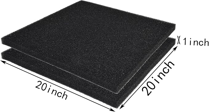 Hipanda 2 Pack Aquarium Bio Filter Sponge Pad 20"x20"x1", Bio Filter Media Foam - Image 2