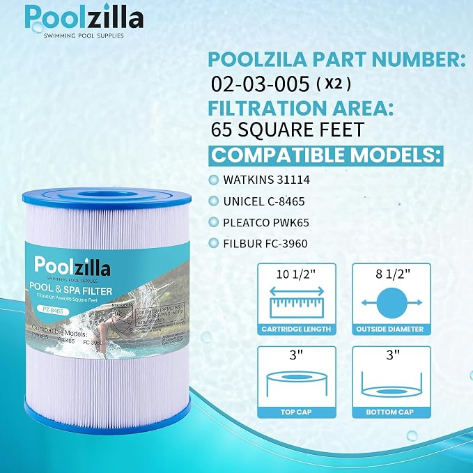 Poolzilla 2-Pack Spa Filter Cartridge Replacement - Image 2