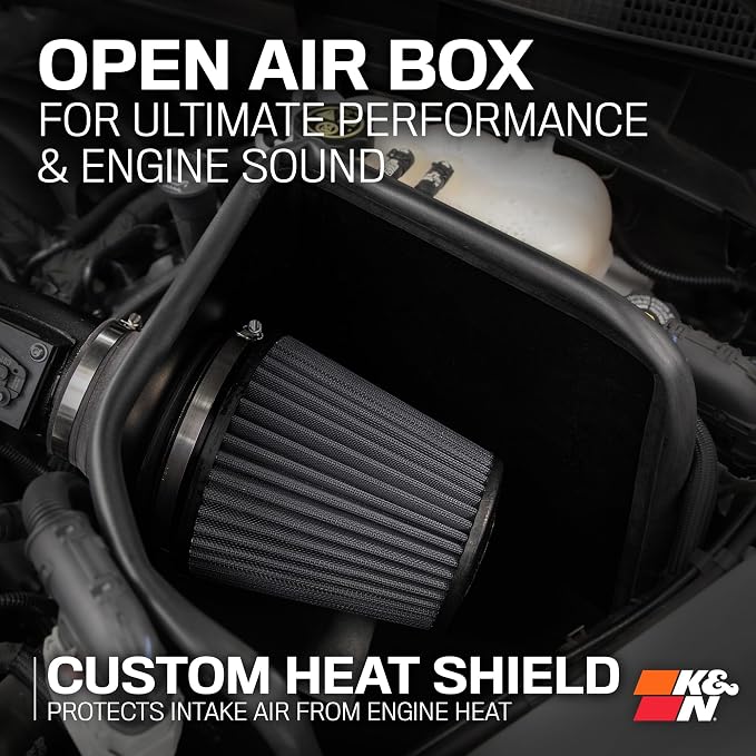 K&N Cold Air Intake System: Dry-Flow Air Filter, Increase Performance & Towing: - Image 6