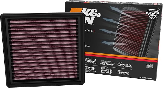 K&N High-Flow Original Lifetime Engine Air Filter: Increase Power & Accerlation by KNEngineeringInc