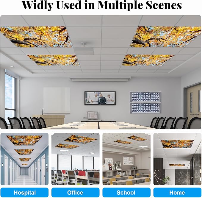 2 Pack Fluorescent Light Covers- 4 x 2 Feet Magnetic Ceiling Light Cover Room - Image 4