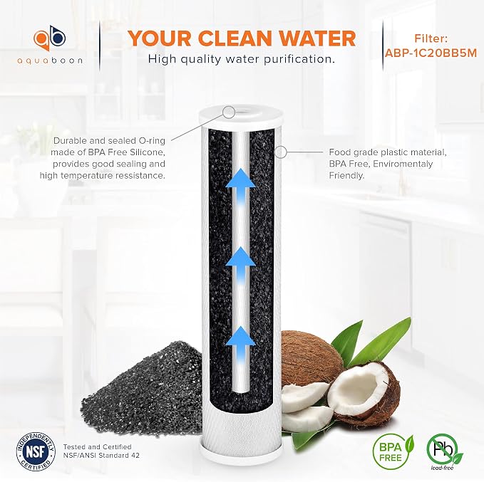 Aquaboon 5 Micron 20 x 4.5 Water Filters Whole House Set NSF Certified Water - Image 6