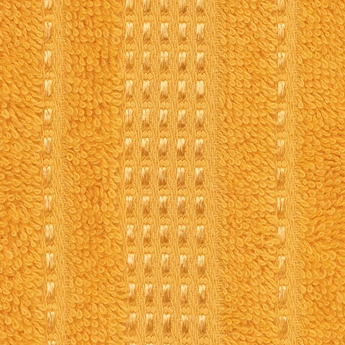 Melissa Linen, 4-Piece Washcloth, 100% Cotton Towels for Bathroom, 12 in x 12 in, Absorbent, Quick Dry, Durable and Soft, Baby Wash Cloths, Wash Rags for Kitchen, Honey Yellow