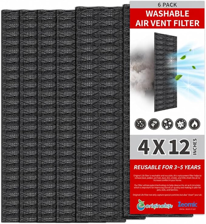 Originallife Lite Floor Vent Register Filter, Eco-Friendly Washable lasts up to by OriginalLife