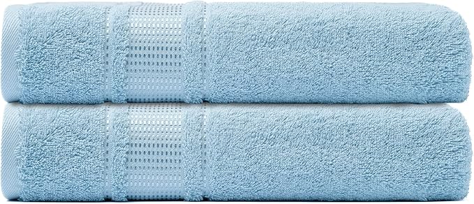 Melissa Linen Hand Towels Set of 2, 100% Turkish Cotton Towels, Blue Hand Towels for Bathroom, 20 in x 35 in, Absorbent, Quick Dry, Durable and Soft, Spa and Hotel Quality, Ocean Blue