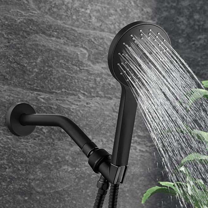 123815BL Replacement For Moen 8 Inches Anti-leakage Ceiling Wall Mounted Bend Accessories-Basic Shower Arm and Flanged,Made of Solid Brass,Matte Black