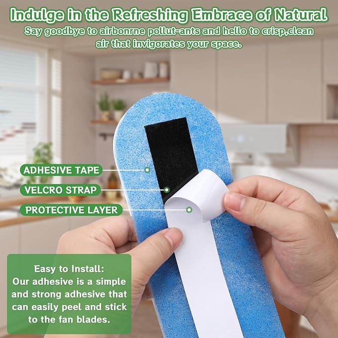 15Pcs Ceiling Fan Air Purifier Filters, Activated Carbon Fiber Cotton, Odors & - Image 3