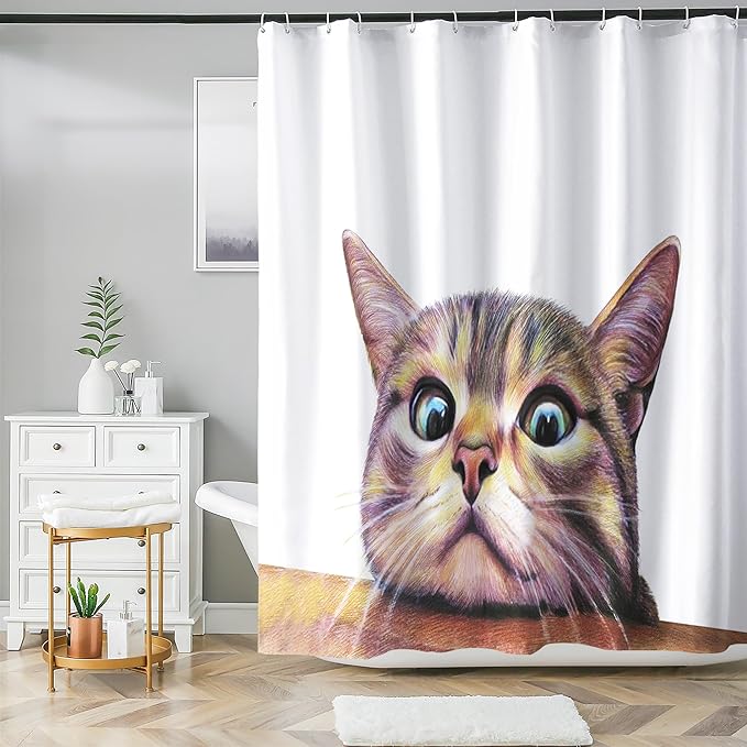 Bohemian Shower Curtain, Boho Floral Print Water Repellent Polyester Fabric for Bathroom Decor, 72×72 Inch Standard Size with 12 Hooks, Also as Room Divider