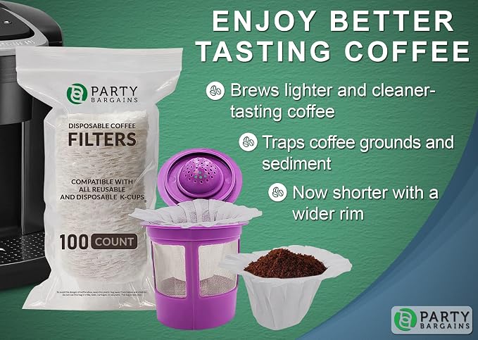 PARTY BARGAINS 600 Compact White Coffee Filter Liners – Disposable, Compatible - Image 5