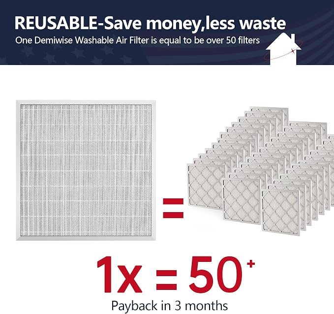 24x24x1 Electrostatic Air Filter, Washable & Reusable Aluminum AC/HVAC Furnace - Image 2