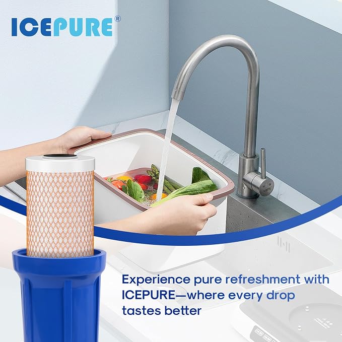 ICEPURE 4.5" x 20" Activated Carbon and KDF Large Capacity Water Filter - Image 9