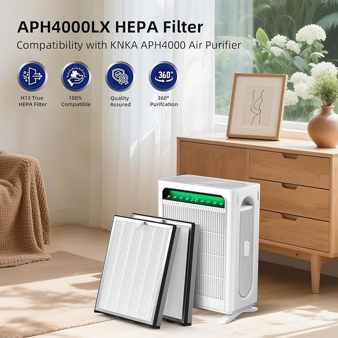 4 Pack APH4000 Air Purifier Replacement Filter Compatible - Image 2
