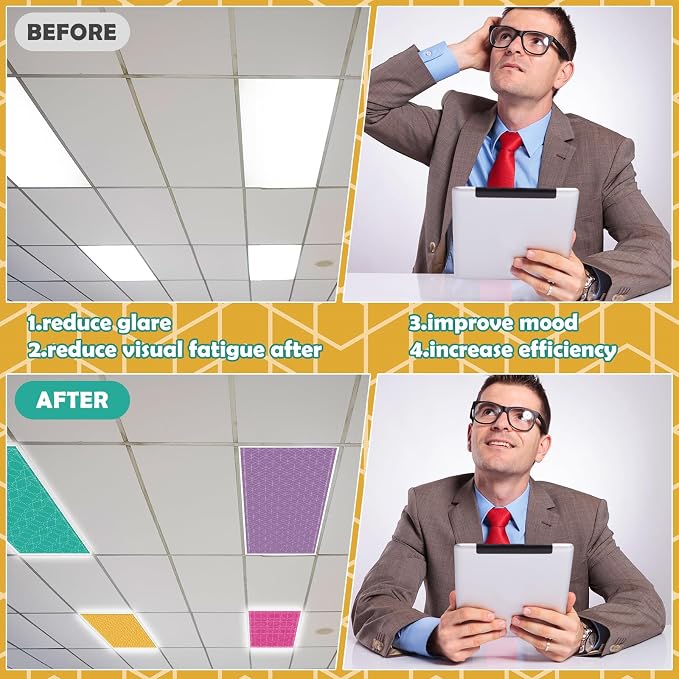 6Pcs Classroom Light Covers for Fluorescent Lights, Magnetic 2x4 FT Ceiling - Image 5