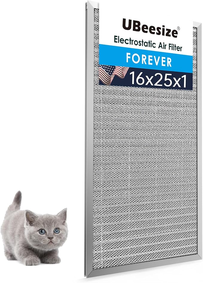 UBeesize 16x25x1 Reusable Electrostatic Air Filter HVAC AC Furnace Filter by UBeesize