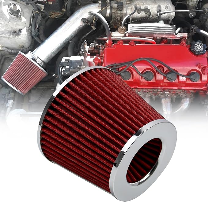 RYANSTAR RACING 89mm 3.5" High Flow Round Tapered Cone Cool Air Filter Cleaner by RYANSTARRACING