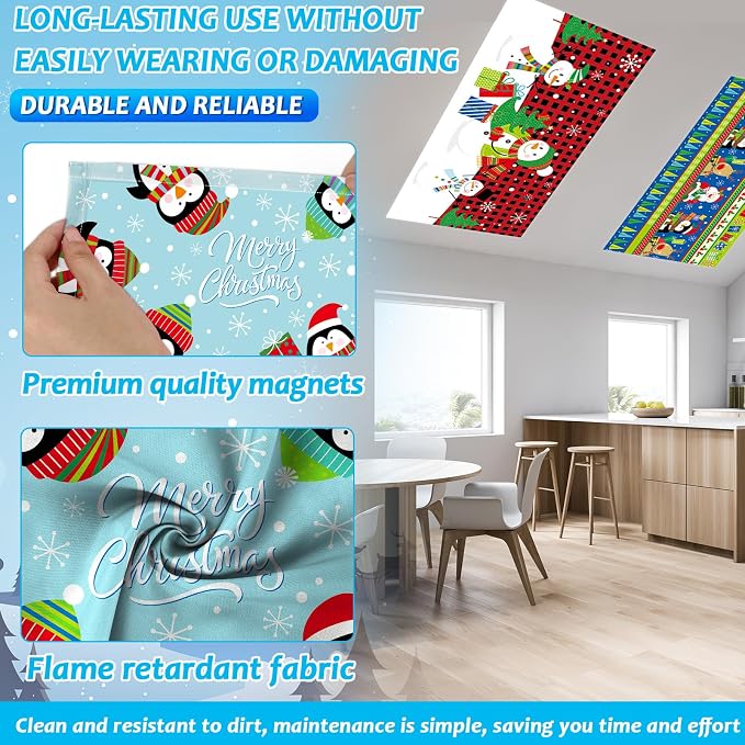 Wiooffen 8Pcs Christmas Fluorescent Light Covers - Image 3