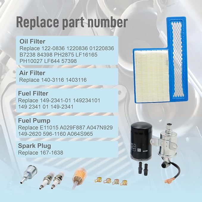 Oil Filter Air Filter Electric Fuel Pump Tune Up Kit Fit - Image 4