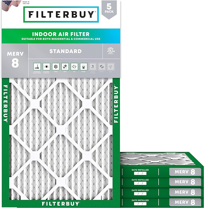Filterbuy 12x36x1 Air Filter MERV 8 Essential Dust & Allergy Defense, by Filterbuy