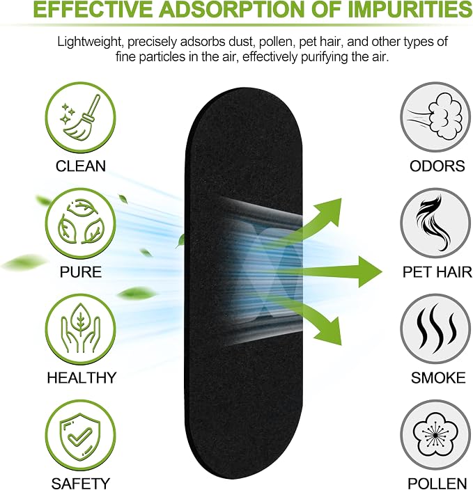 13 Pack Ceiling Fan Filters, Activated Coconut Charcoal Fan Blade Air Purifier - Image 3