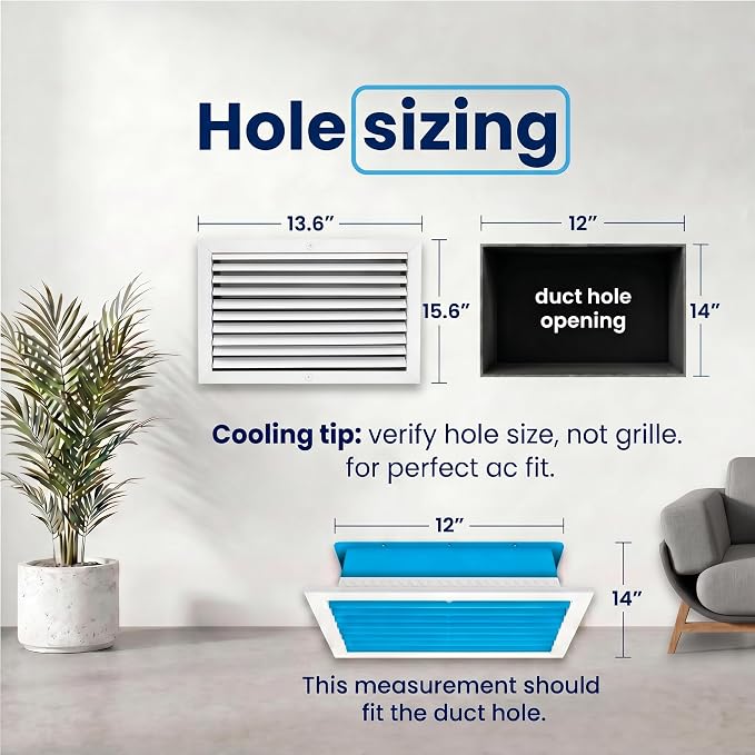 12x14 Aluminum 1-Way Air Vent Cover Wall or Ceiling Register – Multi-Shutter - Image 3