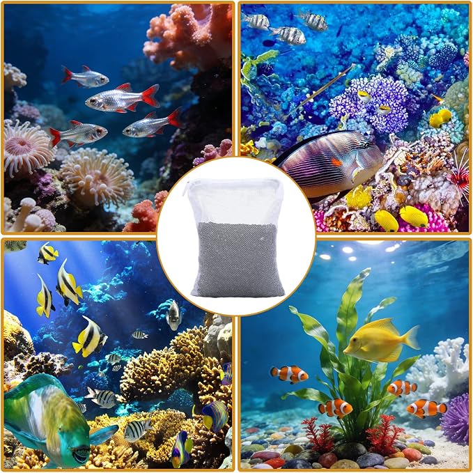 Grevosea 20 Pcs Aquarium Filter Media Bags, Fish Tank Coarse Mesh Bags 5.91 x - Image 7