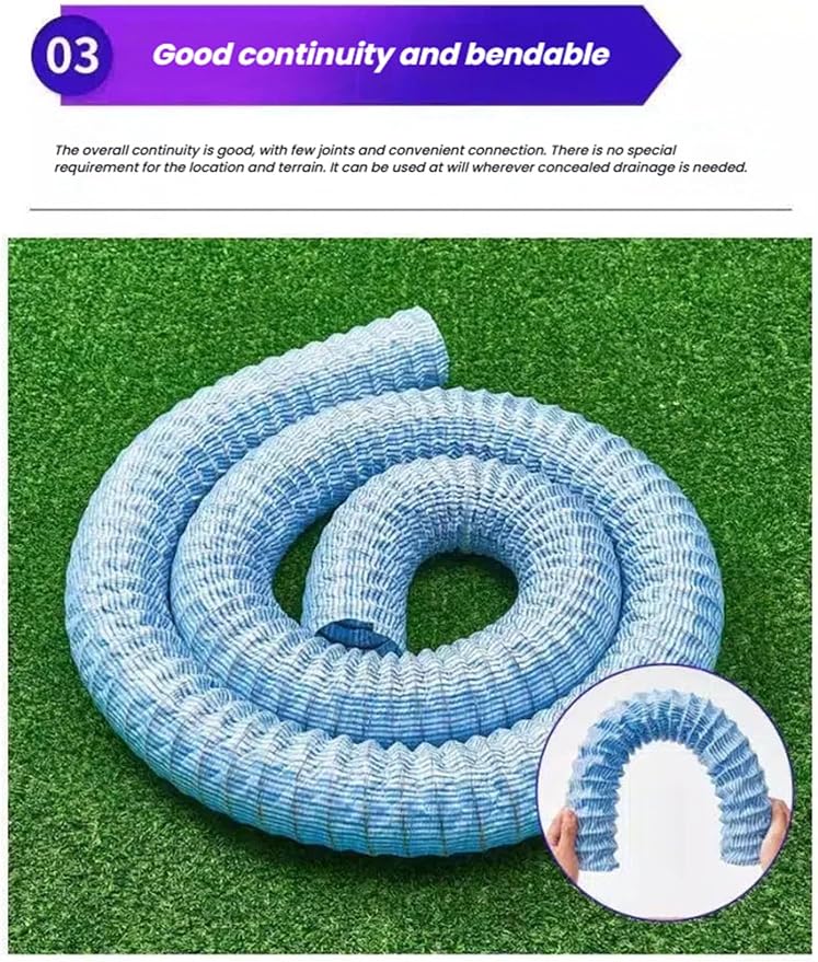 French Drain Pipe，Flexible Underground Drainage Tube, Soft Infiltration Pipe - Image 5