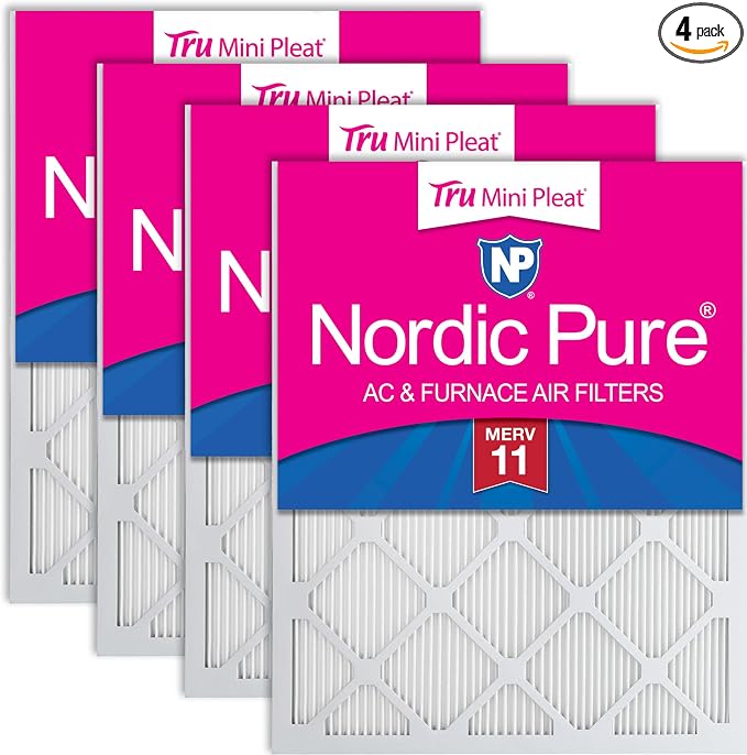 Nordic Pure 12x12x1 Tru Mini Pleat MERV 11 AC Furnace Air Filters – 2.5X More by NordicPure