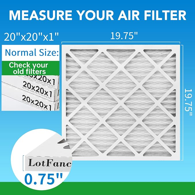 LotFancy 20x20x1 Air Filter MERV 8 4-Pack, Electrostatic Pleated Furnace & AC - Image 2