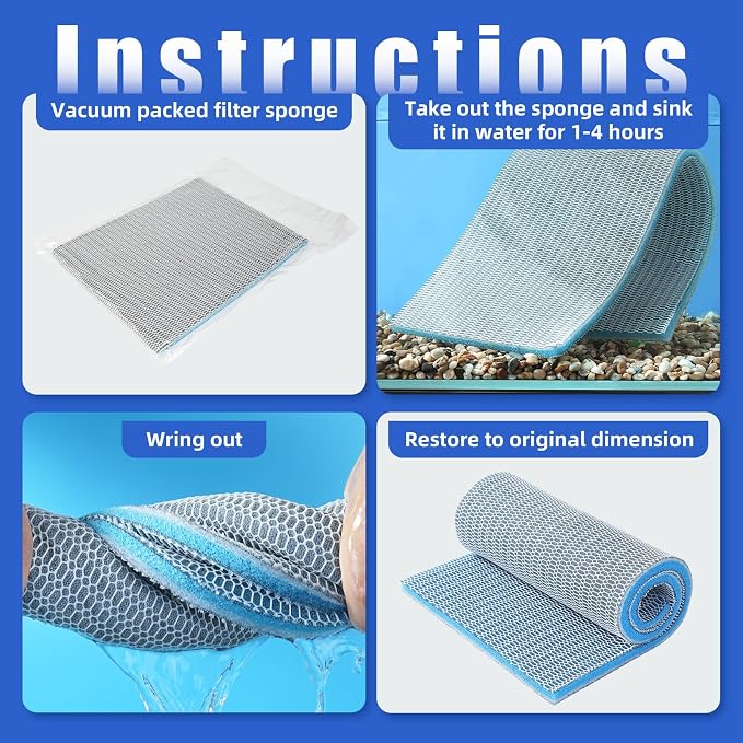 AQUANEAT Aquarium Filter Sponge 8-Layer Filter Media Pad, Cut-to-Size Foam Floss - Image 7