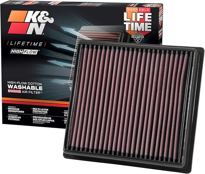K&N High-Flow Original Lifetime Engine Air Filter: Increase Power: Premium by KNEngineeringInc