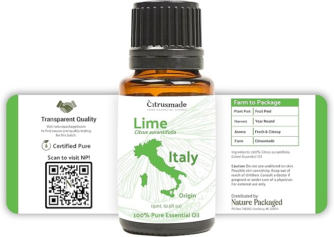Lime Essential Oil - Direct from Citrusmade in Sicily- Pure Essential Oils for Diffusers and Aromatherapy in The Mediterranean - 100% Pure Therapeutic Grade (8oz)
