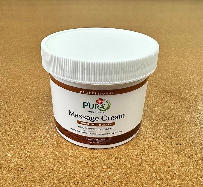 Coconut Therapy Massage Cream, Coconut Massage, Professional Deep Tissue, Unscented Cream for Physical Therapy and Recovery 4oz