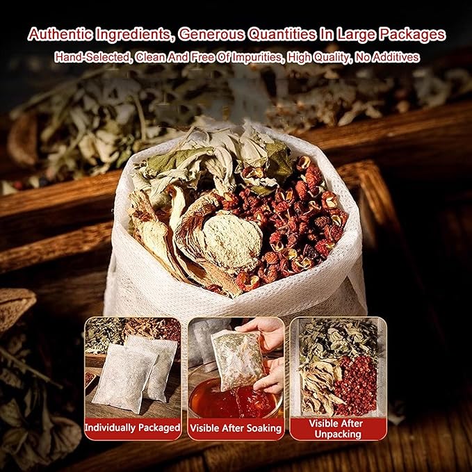 30 Pcs Body Detox Foot Soak To Remove Toxins,Lymphatic Drainage Ginger Herbal Foot Detoxing Soak for Relieve Fatigue Dispel Cold and Remove Dampness 艾草泡脚足浴包