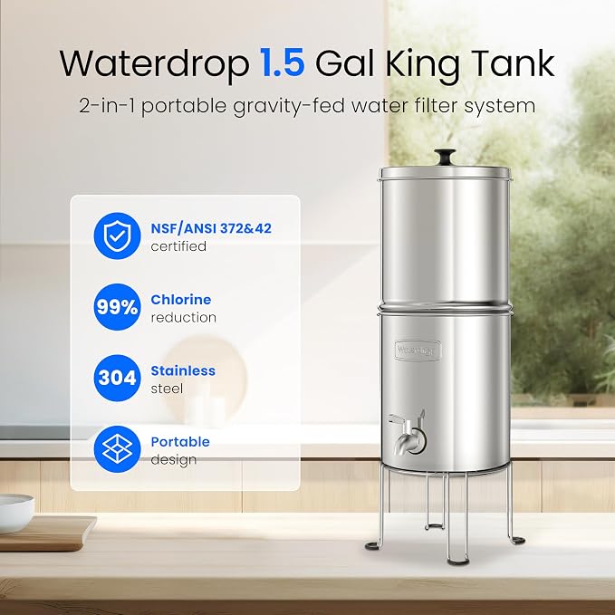Waterdrop Gravity-fed Water Filtration System, NSF/ANSI 42&372 Certified Black - Image 4